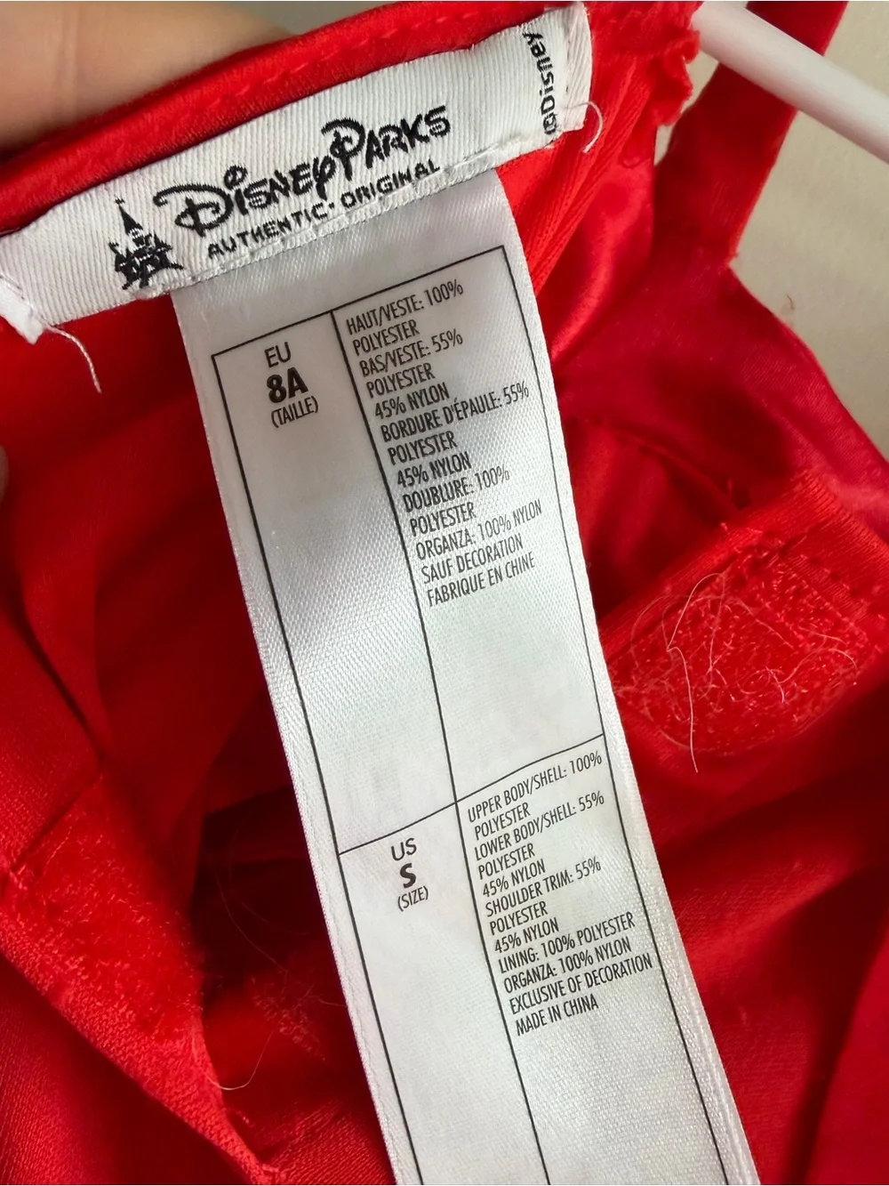 Disney Parks Elena Avalor Red Floral Costume Dress Girls Size S 8A Princess Gown